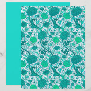 William Morris Jacobean Blommigt, Turquise