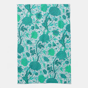 William Morris Jacobean Blommigt, Turquise Kökshandduk