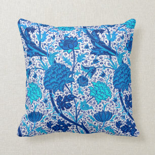 William Morris Jacobean Floral, Koboltblå Kudde