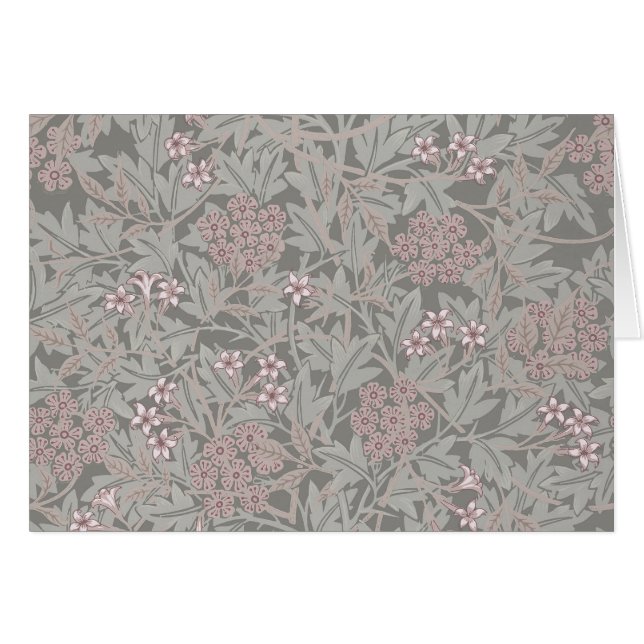 William Morris Jasmin Blommönster Hälsningskort (Framsidan Horizontal)