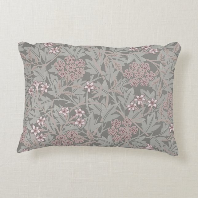 William Morris Jasmin Blommönster Prydnadskudde (Baksidan)