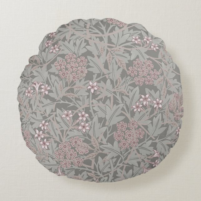 William Morris Jasmin Blommönster Rund Kudde (Framsidan)