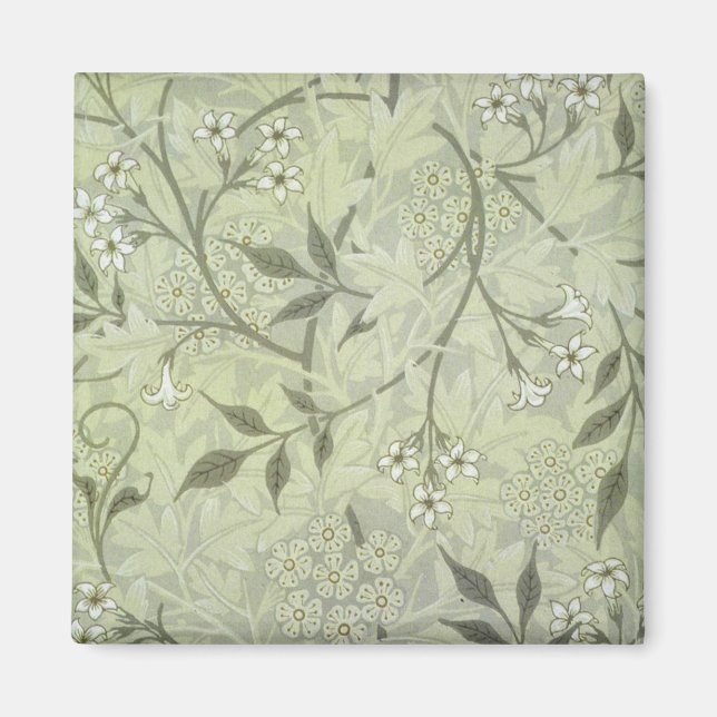 William Morris Jasmin Botanisk Vintage Antik Magnet (Framsidan)