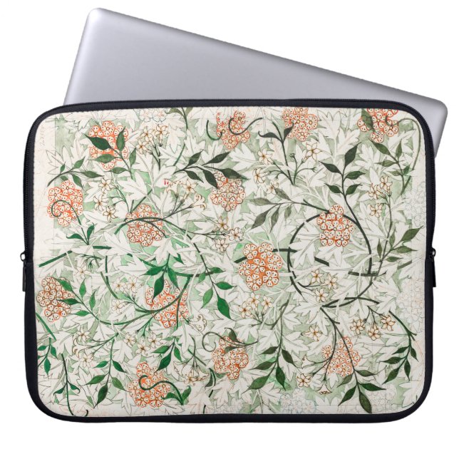 William Morris - Jasmin Mönster Konstverk Laptop Fodral (Framsidan)