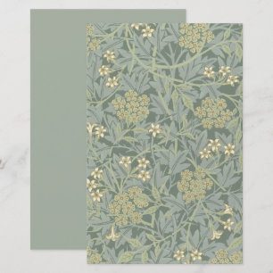 William Morris Jasmine Blue Grönt Botanical Art