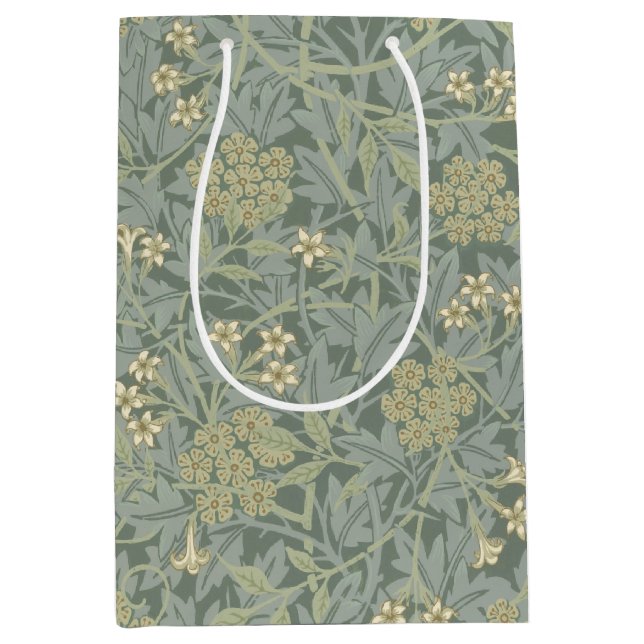 William Morris Jasmine Blue Grönt Botanical Art (Framsidan)