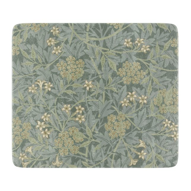 William Morris Jasmine Blue Grönt Botanical Art (Framsidan)