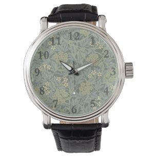 William Morris Jasmine Blue Grönt Botanical Art Armbandsur