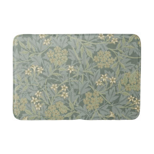 William Morris Jasmine Blue Grönt Botanical Art Badrumsmatta