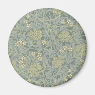William Morris Jasmine Blue Grönt Botanical Art Magnet