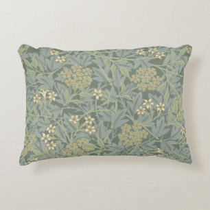 William Morris Jasmine Blue Grönt Botanical Art Prydnadskudde