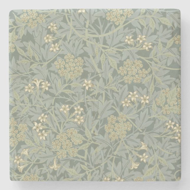 William Morris Jasmine Blue Grönt Botanical Art Stenunderlägg (Framsidan)