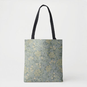 William Morris Jasmine Blue Grönt Botanical Art Tygkasse