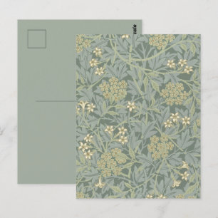 William Morris Jasmine Blue Grönt Botanical Art Vykort