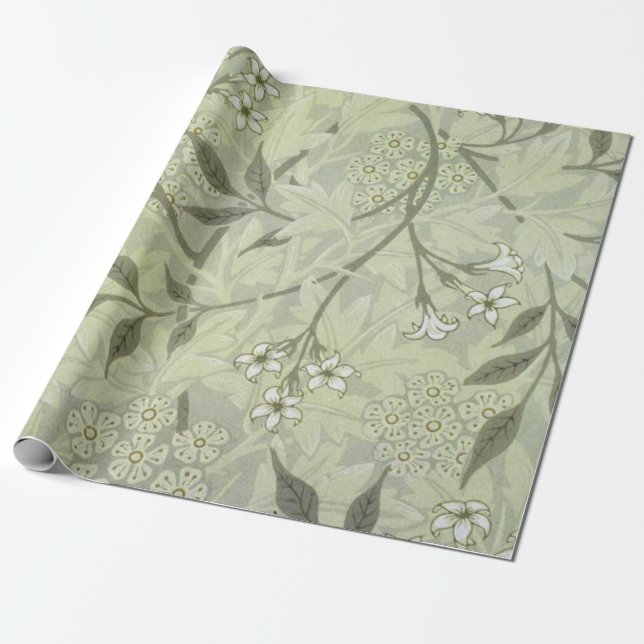 William Morris Jasmine Botanical Presentpapper (Utrullad)