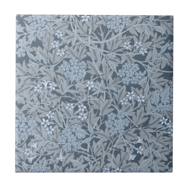 WILLIAM MORRIS "JASMINE" CERAMIC TILE IN BLUE KAKELPLATTA (Framsidan)