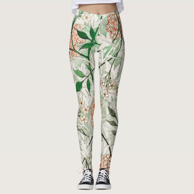 William Morris Jasmine Flower Leggings (Framsida)