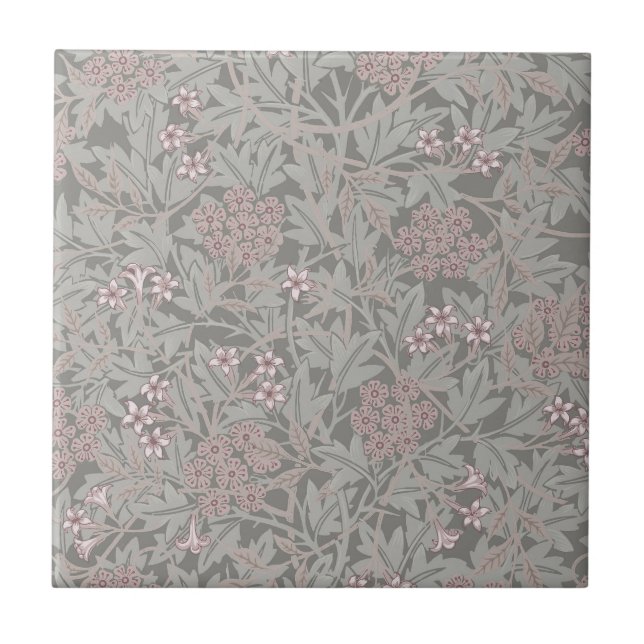 William Morris Jasmine Flower Mönster Kakelplatta (Framsidan)