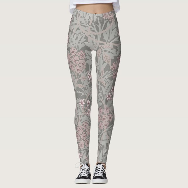 William Morris Jasmine Flower Mönster Leggings (Framsida)
