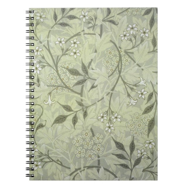 William Morris Jasmine Flower Tapet Art Anteckningsbok (Framsidan)