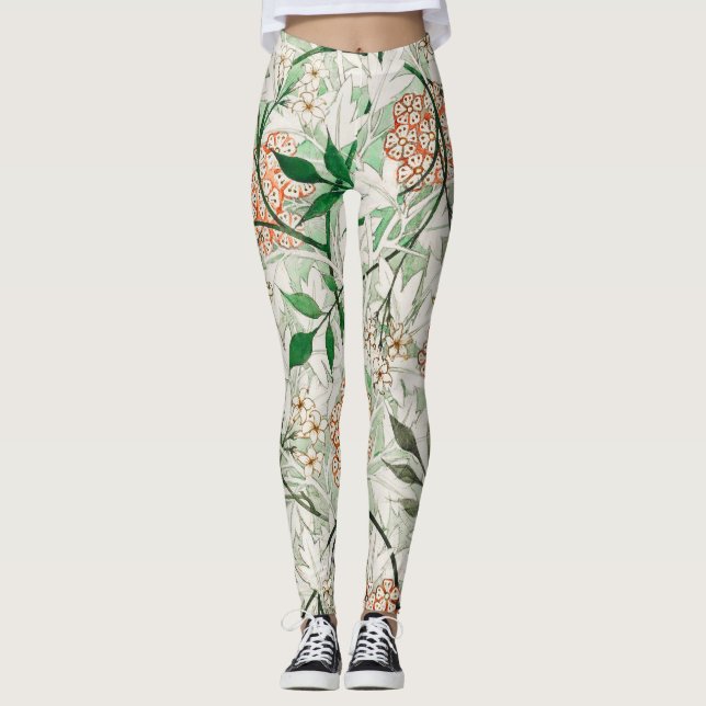 William Morris Jasmine Garden Flower Classic Leggings (Framsida)