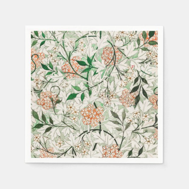 William Morris Jasmine Garden Flower Classic Pappersservett (Framsidan)