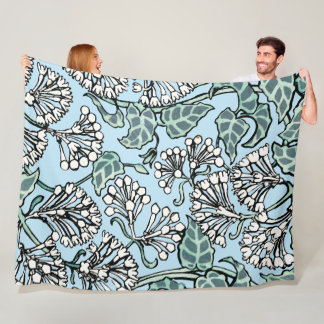 William Morris Jasmine och Löv Mönster Fleecefilt