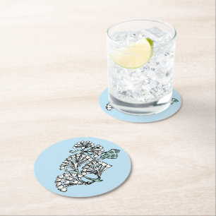 William Morris Jasmine och Löv Mönster Underlägg Papper Rund