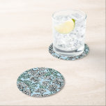 William Morris Jasmine och Löv Mönster Underlägg Papper Rund<br><div class="desc">Anpassad från ett William Morris-Blommönster,  ett vackert mönster av vit jasmine och grönt löv.</div>