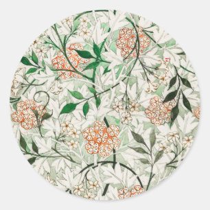 William Morris Jasmingård Blomma Klassiker Runt Klistermärke