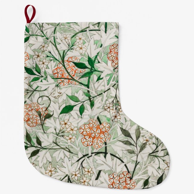 William Morris Jasmingård Blomma Klassiker Stor Julstrumpa (Framsidan)