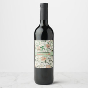 William Morris Jasmingård Blomma Klassiker Vinflaska Etikett