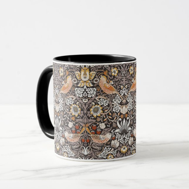 William Morris Jordgubbastöld Charcoal Ochre Mugg (Framsida vänster)