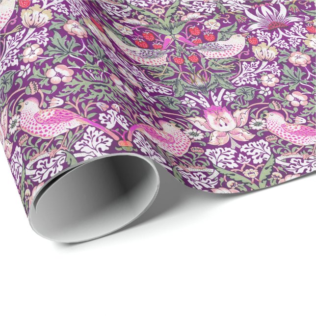 William Morris Jordgubbastöld Mönster Inpackning P Presentpapper (Rullad Hörn)