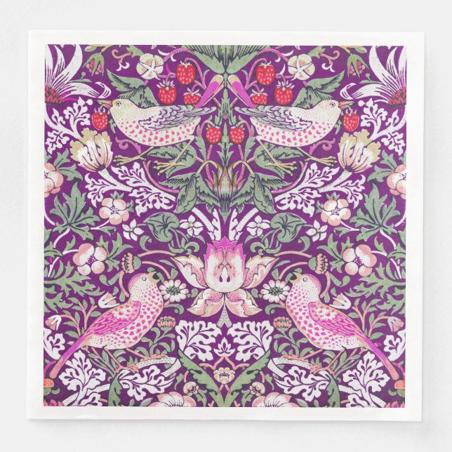 William Morris Jordgubbastöld Pattern Pappersservett (Framsida)