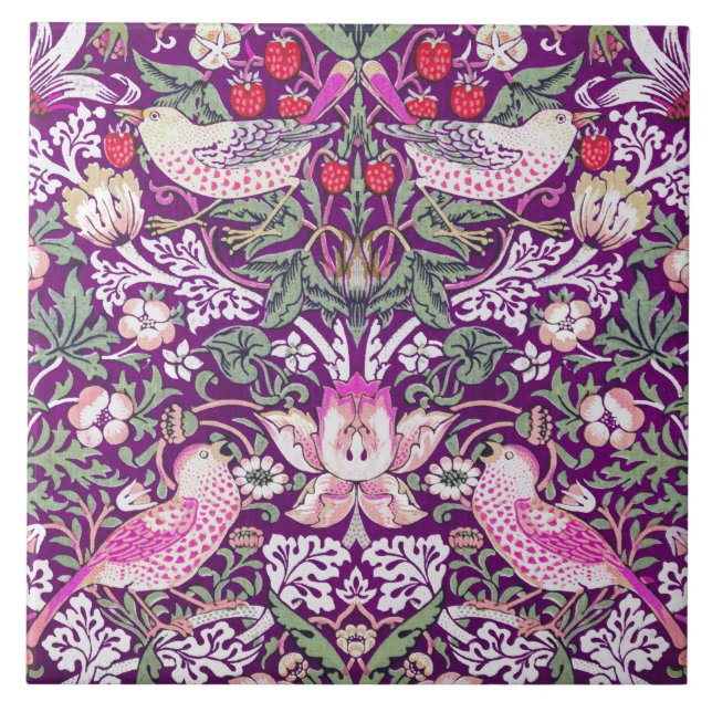 William Morris jordgubbastöldsmönster  Kakelplatta (Framsidan)