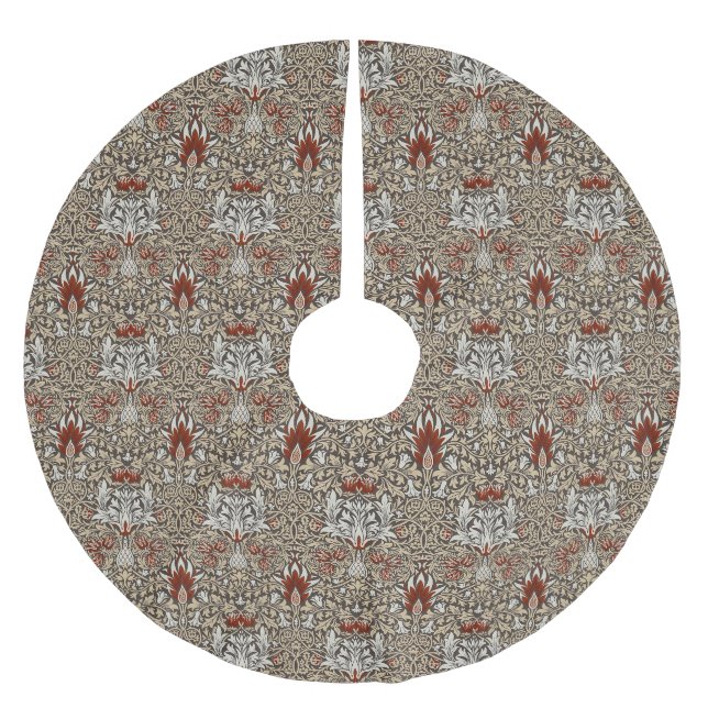 William Morris jordnära brun blomster tapet Julgransmatta Borstad Polyester (Framsidan)