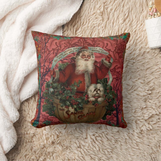 William * Morris Jultomten Cranberry Burgundy Kudde (Filt)