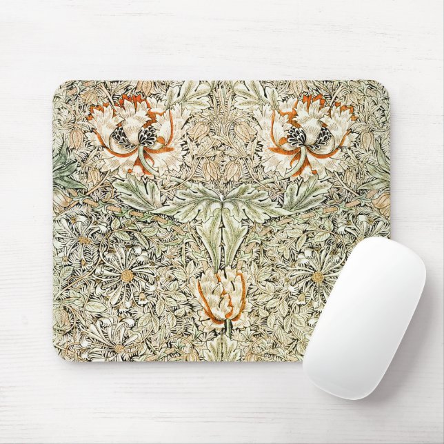 William Morris Kaprifol Blommig Tapet Musmatta (Med mus)