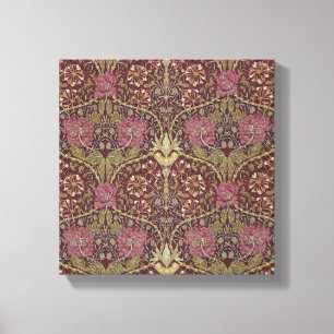 William Morris, kaprifol, blommigt. mönster konst Canvastryck