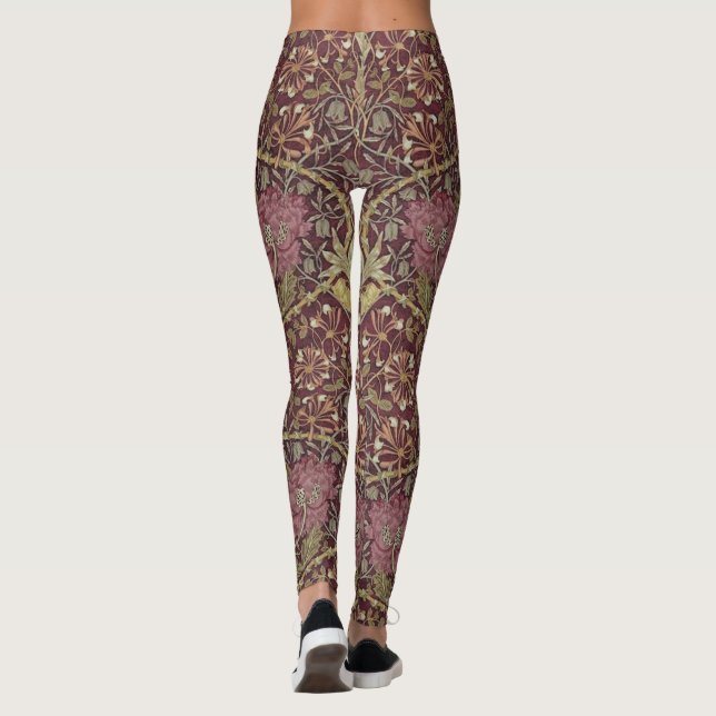 William Morris, kaprifol, blommigt. mönster konst Leggings (Baksida)