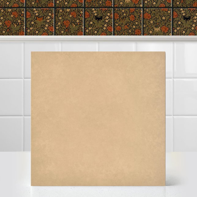 William Morris Katt Acanthusblad Beige Accent Kakelplatta (Antique Art Nouveau William Morris Oatmeal Matching Accent Cat Acanthus Leaf Ceramic Tile Mural)