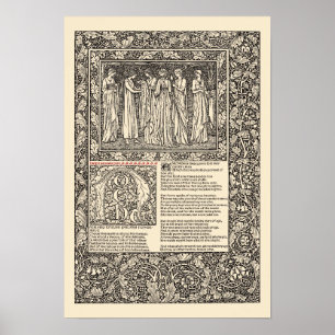 William Morris Kelmscott Press Chaucer Page Poster
