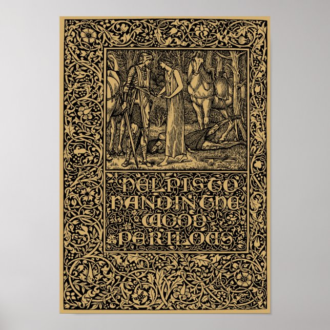 William Morris Kelmscott Press page 1896 Poster (Framsidan)
