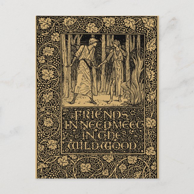 William Morris Kelmscott Press page 1896 Vykort (Framsida)