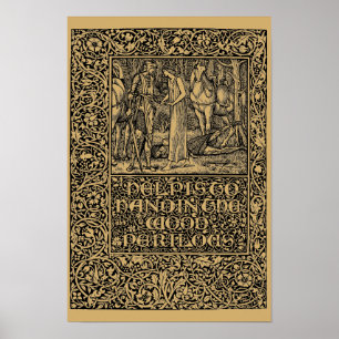 William Morris Kelmscott Press sida 1896 Poster