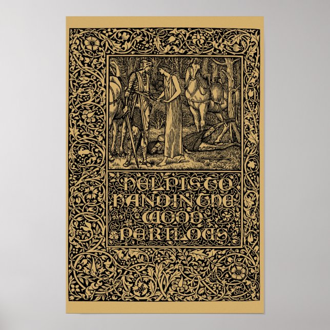 William Morris Kelmscott Press sida 1896 Poster (Framsidan)