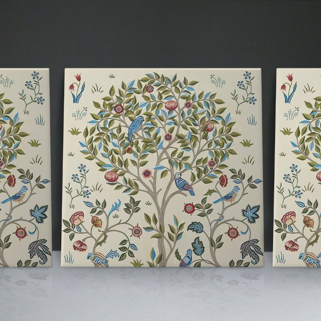 William Morris Kelmscott Träd Art nouveau Birds Kakelplatta (Skapare uppladdad)