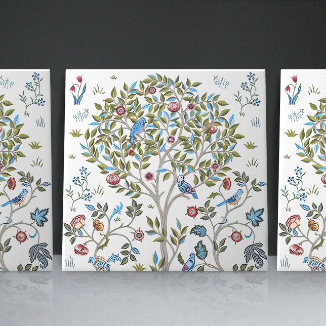 William Morris Kelmscott Träd Art nouveau Birds Kakelplatta (Skapare uppladdad)