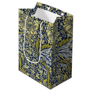 William Morris Kennet Blommig Tapet Blå Guld